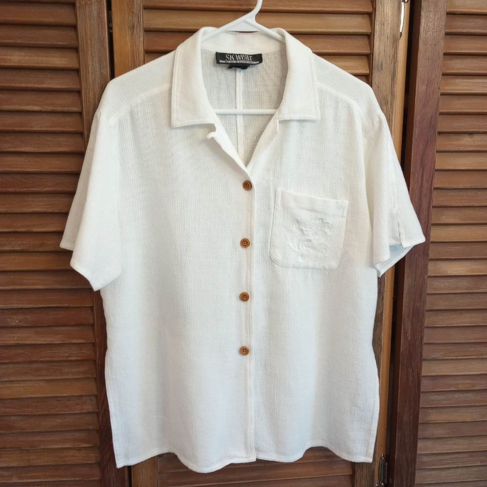 Light weight white cotton shirt for misses, size XL
